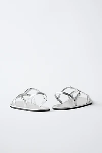 METALLIC STRAPPY SANDALS