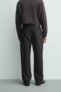 RELAXED FIT PINSTRIPE PANTS