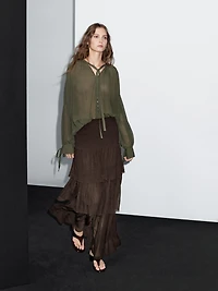 Long ruffled skirt