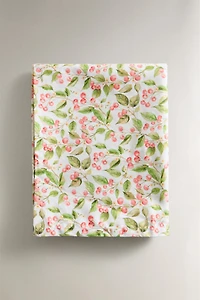 RESIN-COATED TABLECLOTH WITH A CHERRY PRINT
