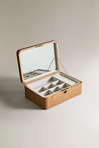 WOODEN JEWELRY BOX WITH MIRROR