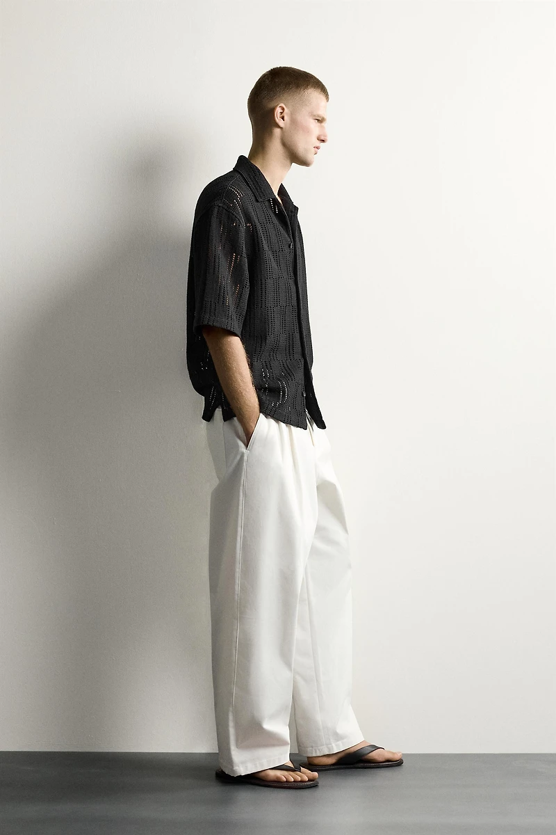 OPEN-KNIT RELAXED FIT SHIRT