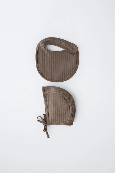 BONNET AND BIB SET
