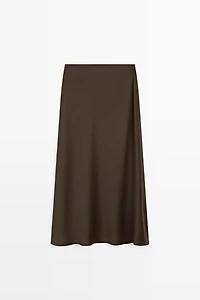 Flowing satin skirt