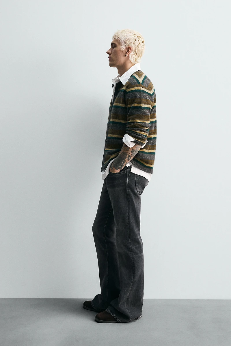 STRIPED JACQUARD CARDIGAN