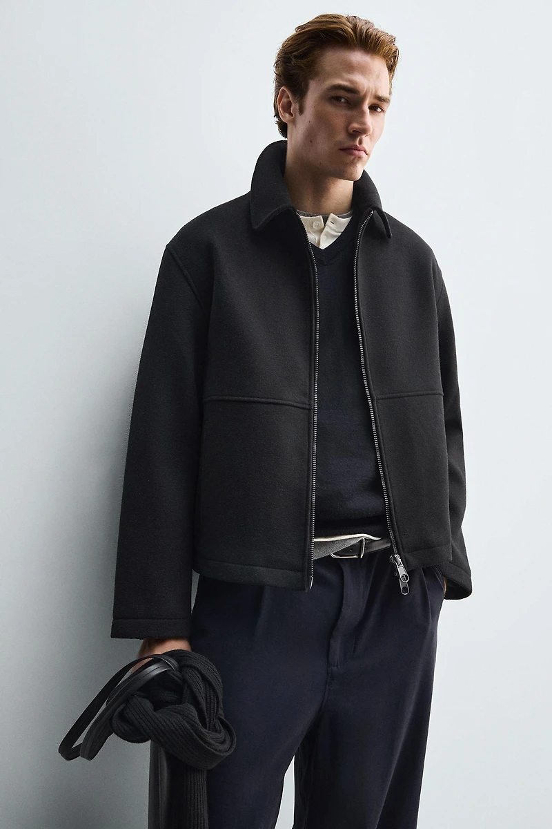 ZIPPERED TEXTURED JACKET