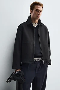 ZIPPERED TEXTURED JACKET