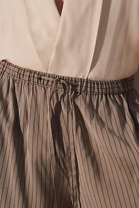 VISCOSE-CUPRO STRIPED BALLOON FIT PANTS