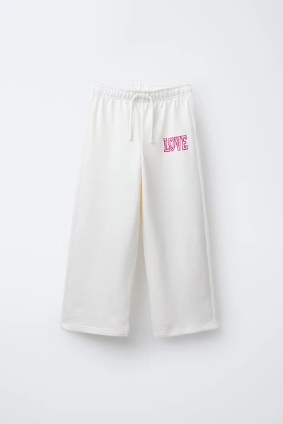 WIDE LEG VARSITY JOGGING PANTS