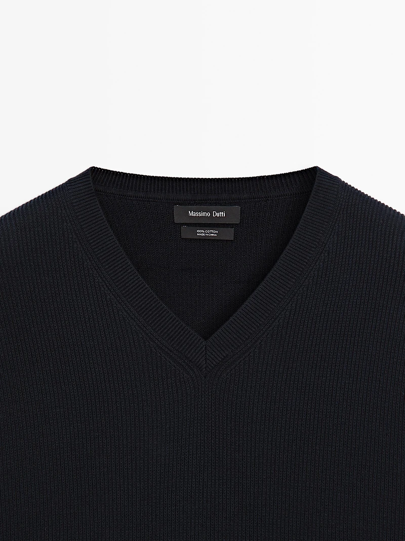 Veste sans manches en maille à col V