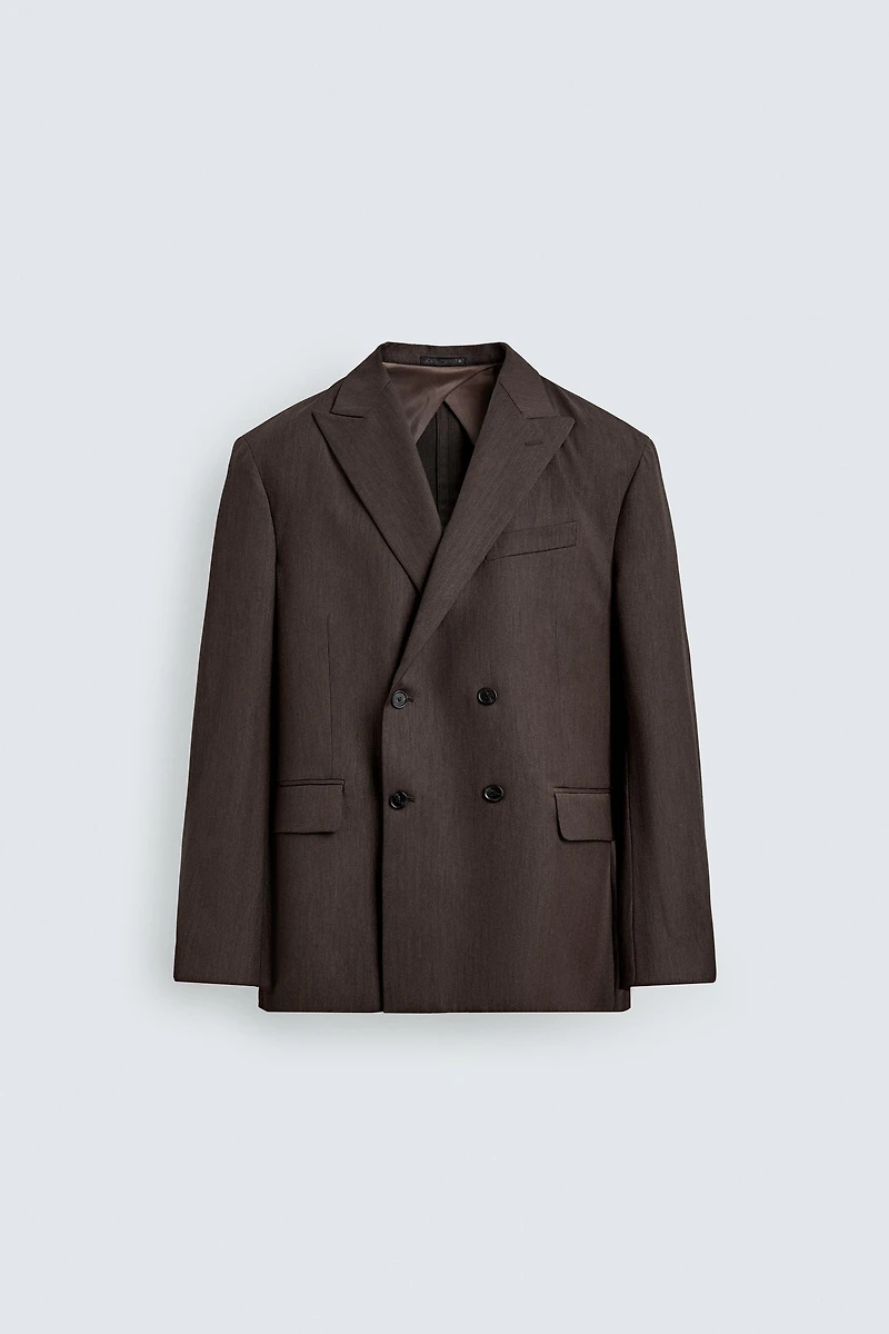 VESTE DE COSTUME À BOUTONNAGE CROISÉ CHEVRONS