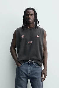 WASHED PRINTED TANK TOP