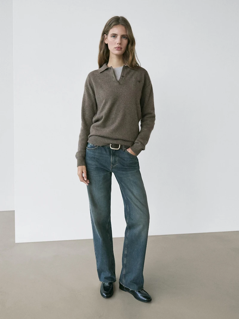 Cashmere sweater with pocket detail