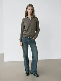 Cashmere sweater with pocket detail
