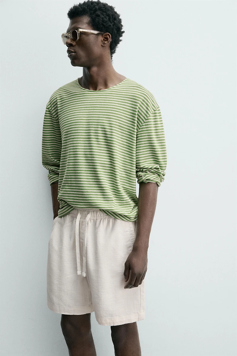 REGULAR FIT TEXTURED SHORTS