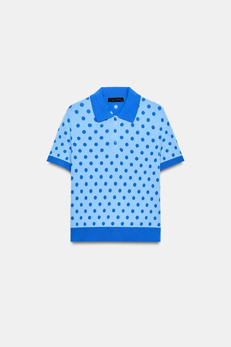 POLKA DOT KNIT POLO SHIRT