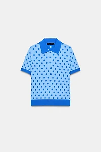 POLKA DOT KNIT POLO SHIRT