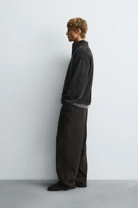 WASHED QUARTER-ZIP SWEATSHIRT