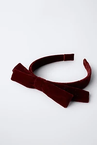 VELVET BOW SHINY HEADBAND