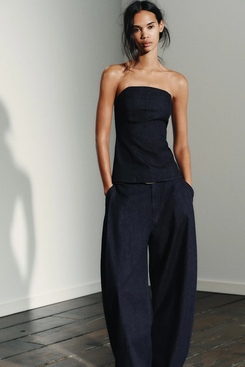 TOP BANDEAU EN JEAN TRF
