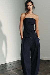 TOP BANDEAU EN JEAN TRF