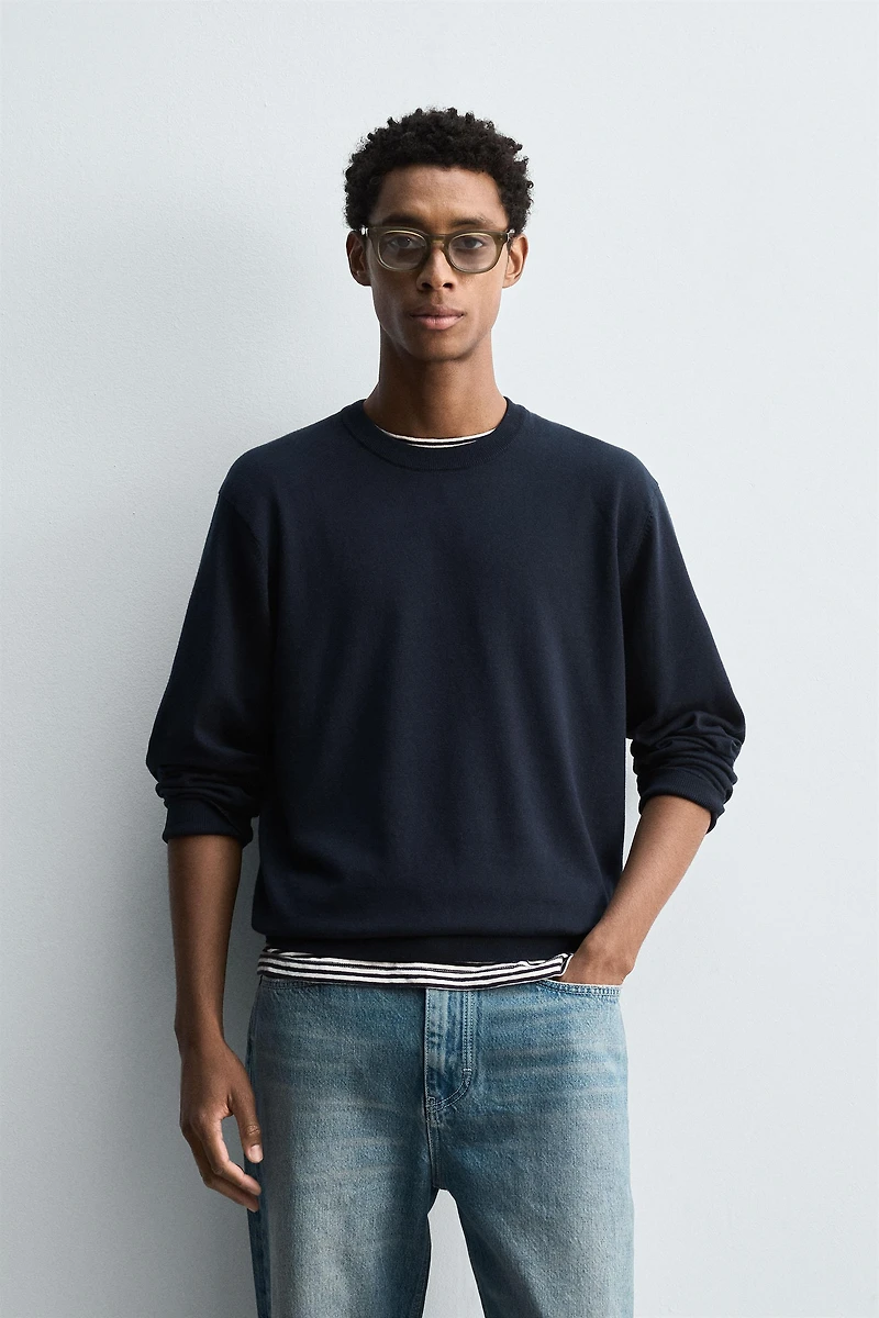 COTTON TEXTURED SWEATER