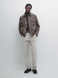 Herringbone wool blend cardigan