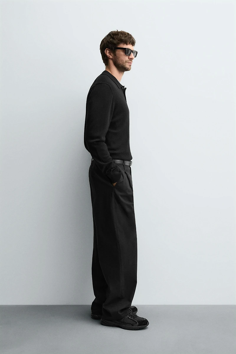 WOOL KNIT POLO SHIRT