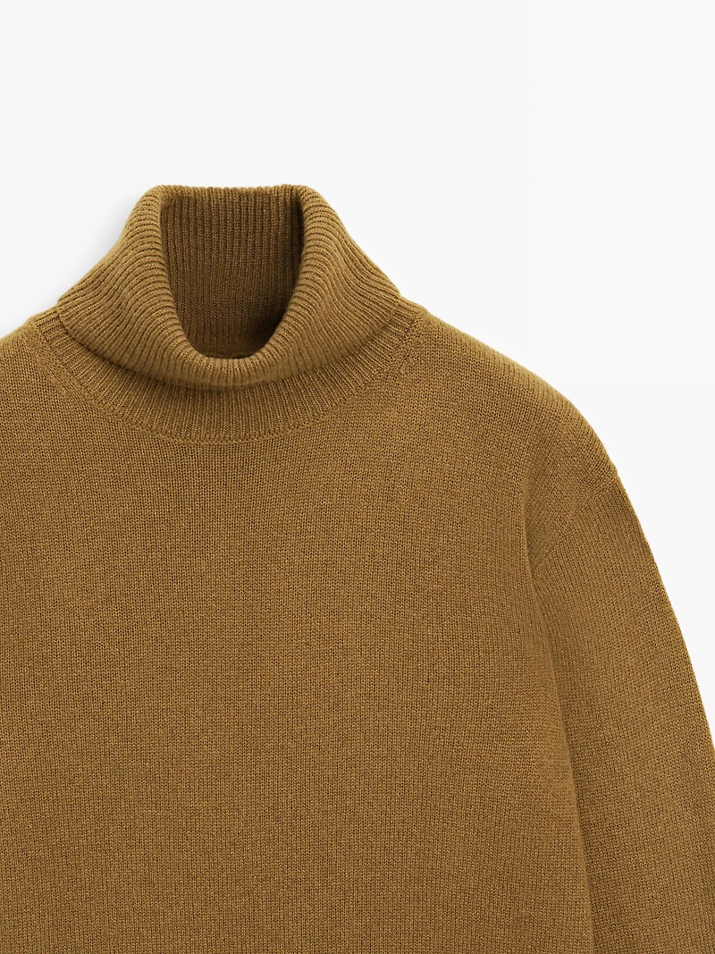 Wool blend high neck sweater