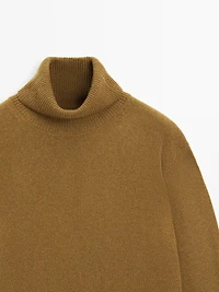Wool blend high neck sweater