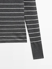 Lightweight striped long sleeve T-shirt
