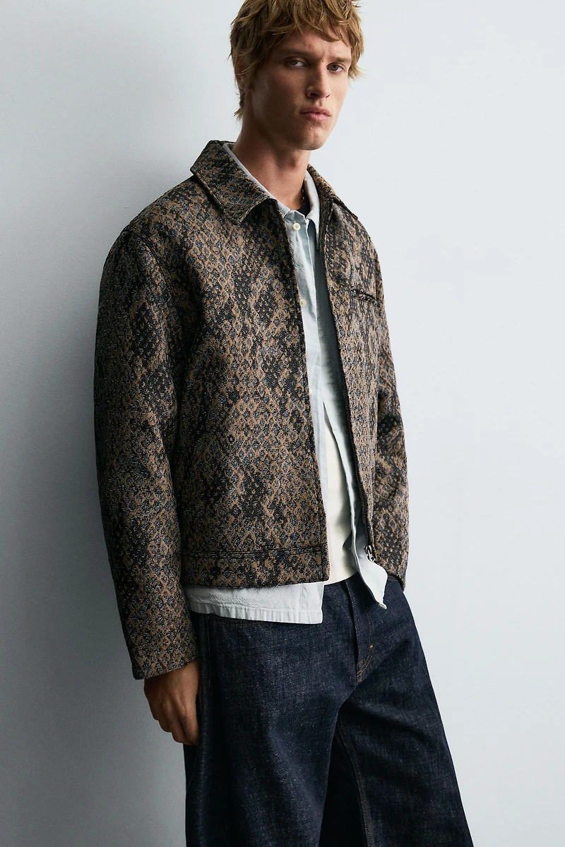VESTE JACQUARD TEXTURÉE