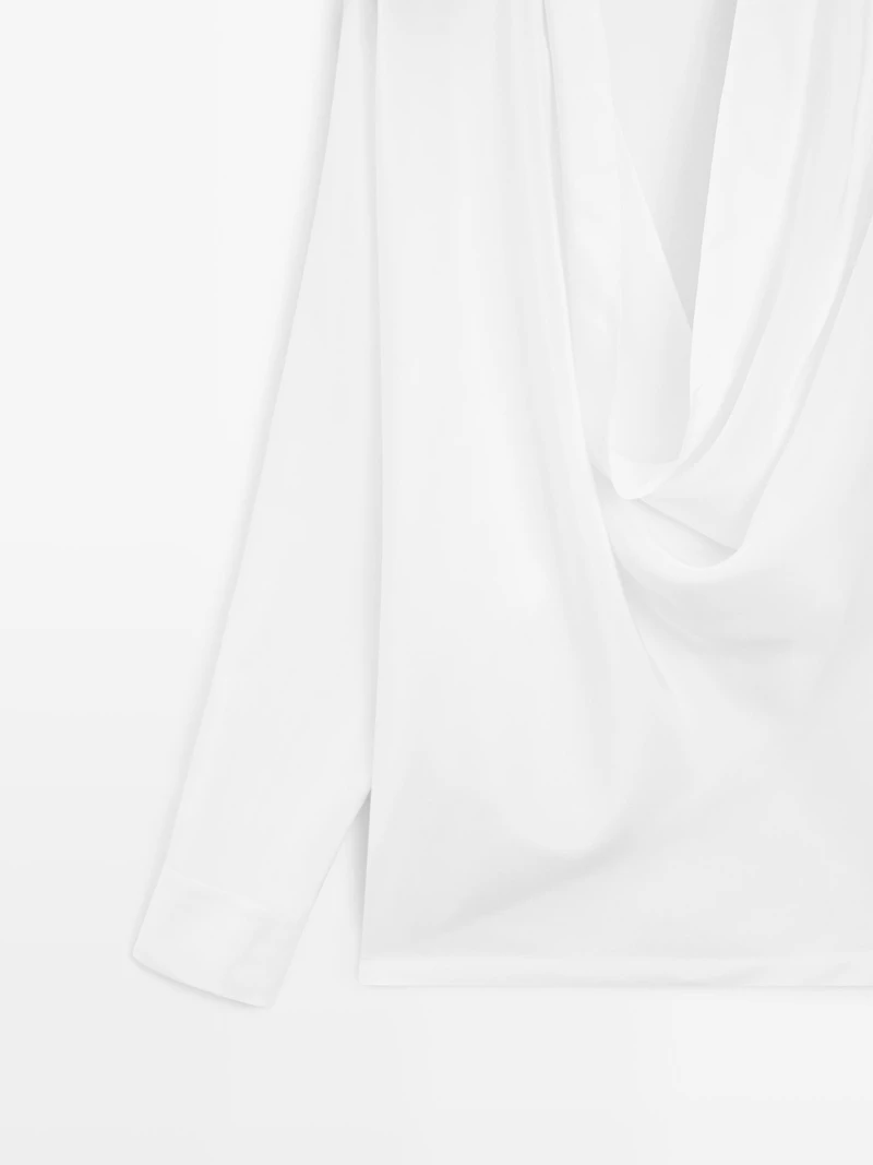 Flowing shirt with cowl neckline detail