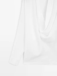 Flowing shirt with cowl neckline detail