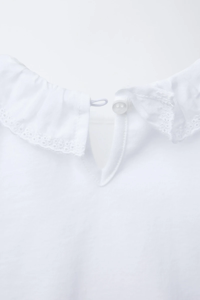 SWISS EMBROIDERY COLLAR BODYSUIT