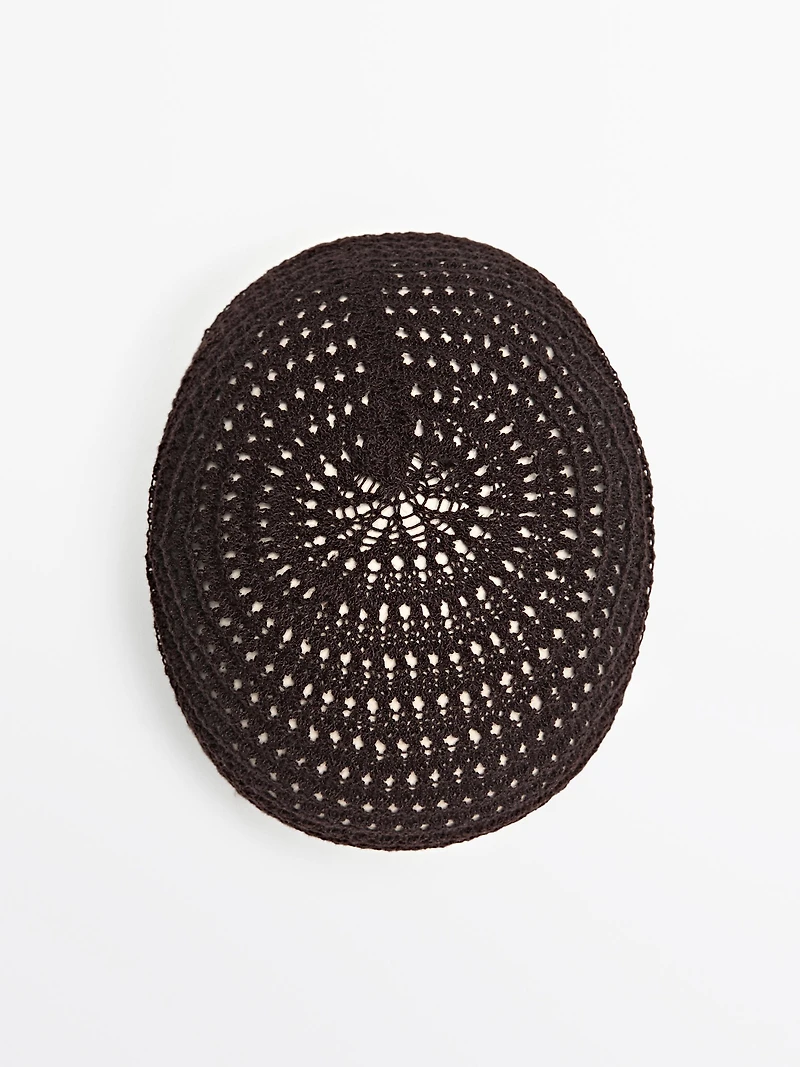 Cotton blend crochet beanie