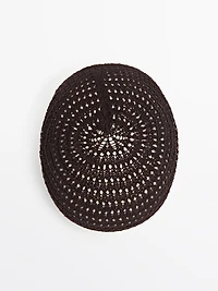 Cotton blend crochet beanie