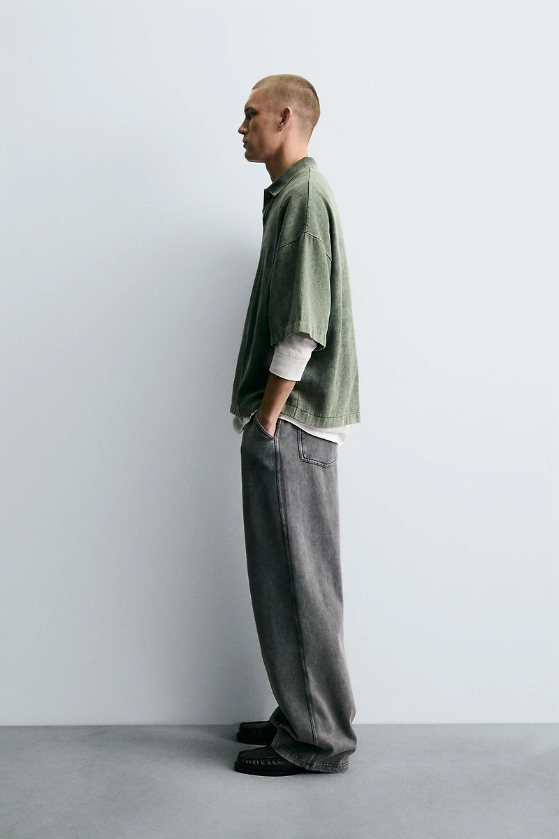 WASHED TEXTURED POLO