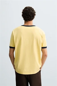WASHED RIB EMBROIDERED T-SHIRT