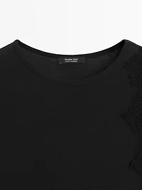 Sleeveless top with lace detail