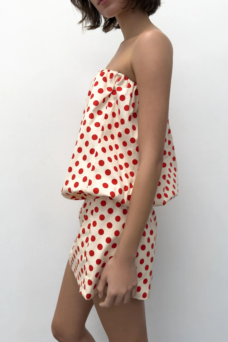 ROBE BUSTIER À POIS