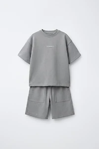 INTERLOCK T-SHIRT AND BERMUDA SET