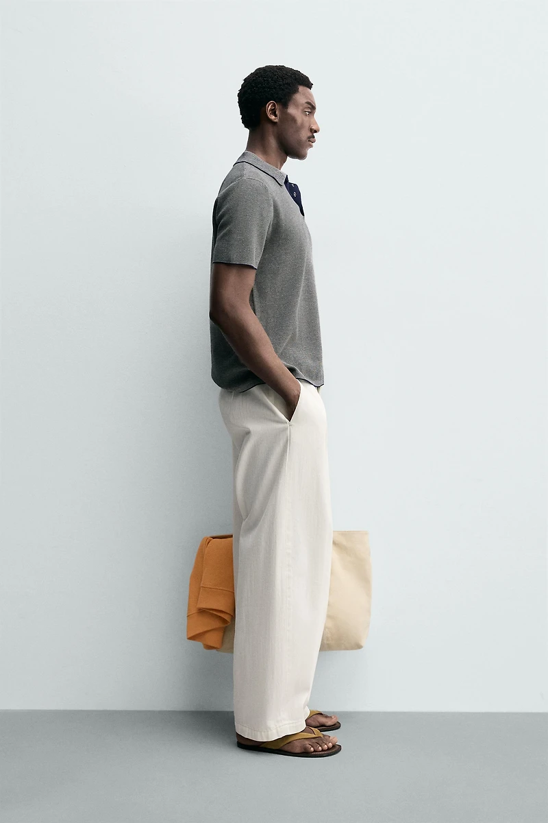 REGULAR FIT CONTRAST KNIT POLO SHIRT