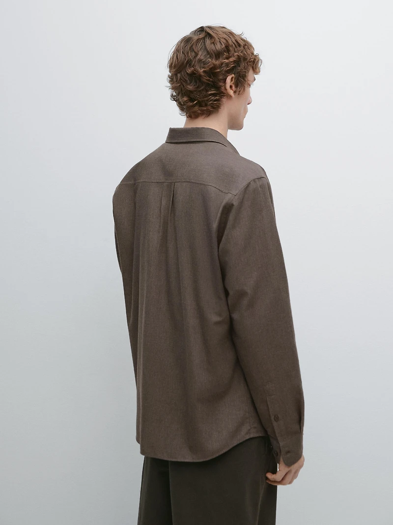 Regular fit melange shirt