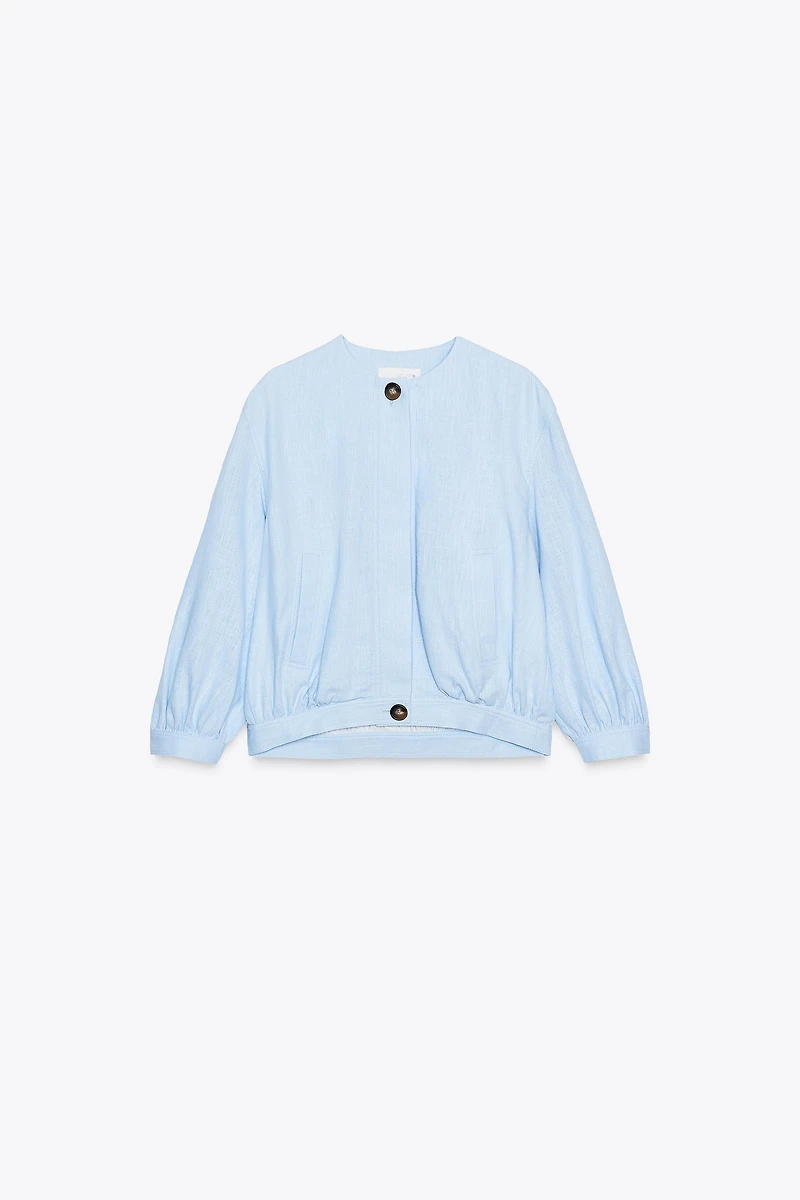 LINEN BOMBER JACKET