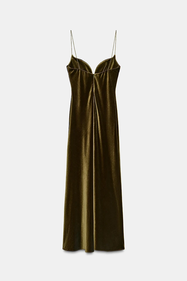 Zara VELVET STRAPPY DRESS | Place Rosemre