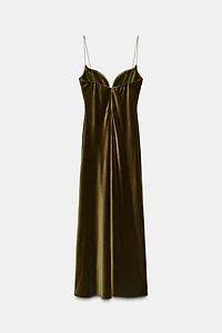 ROBE À BRETELLES EN VELOURS