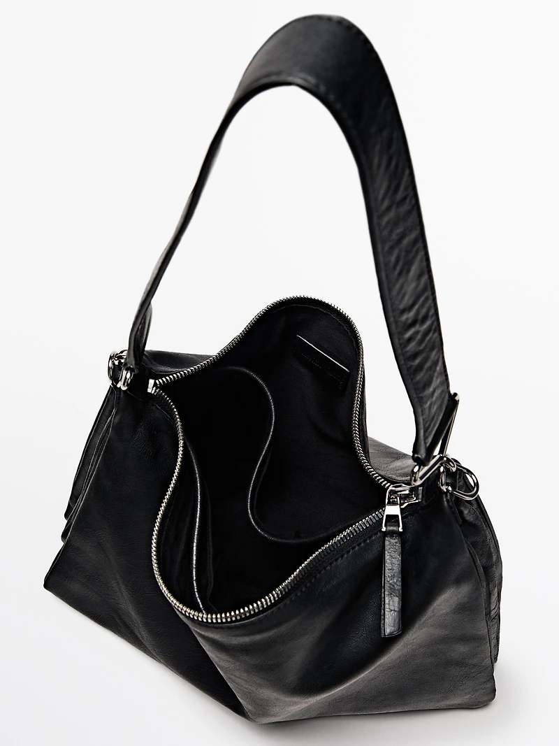 Grand sac compartimenté en cuir nappa