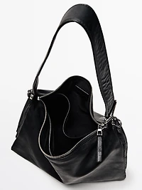 Grand sac compartimenté en cuir nappa