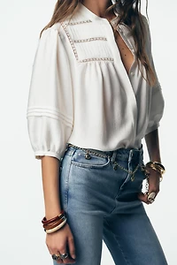 PINTUCK CREPE BLOUSE